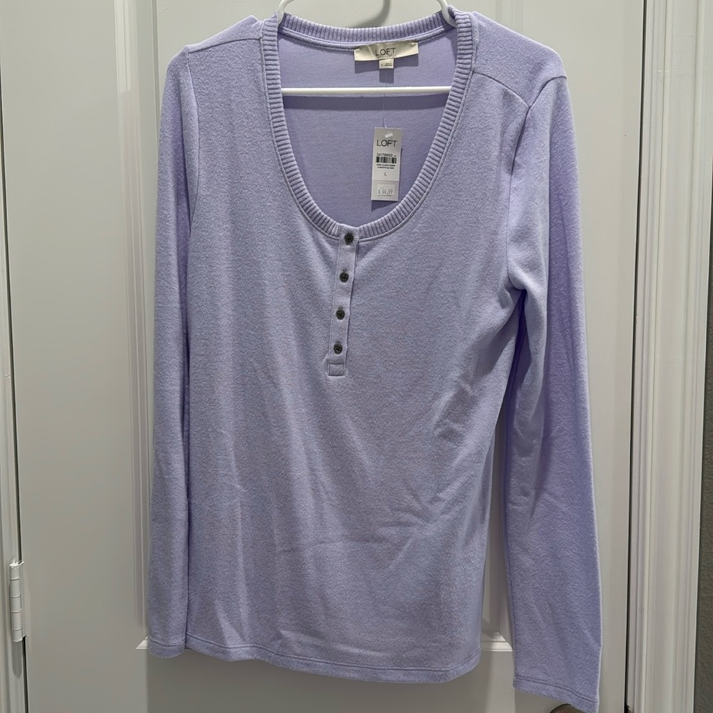 Fuzzy lilac sweater from LOFT